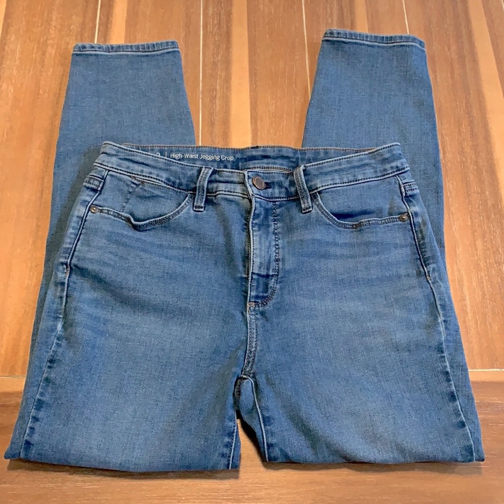 Talbots High Waist Jegging Crop Jean Size: 2 Color: Medium Wash